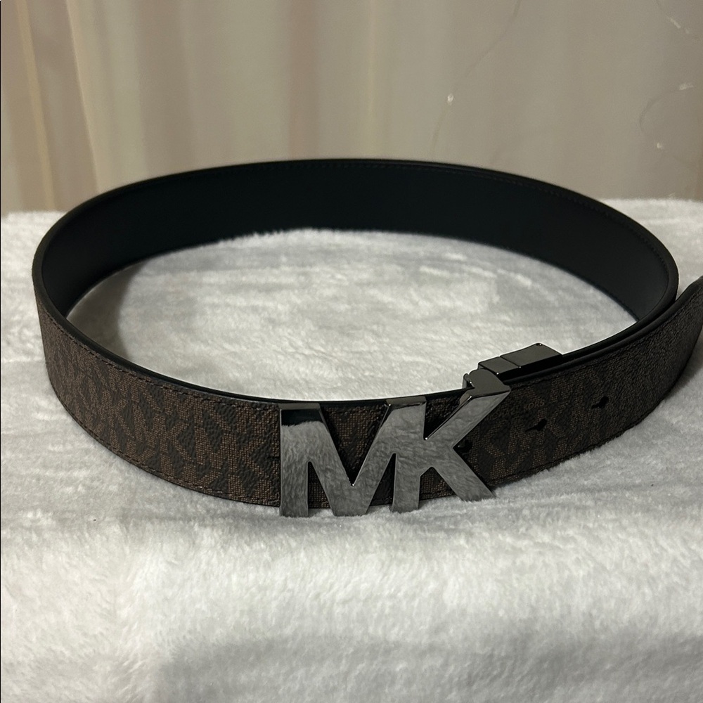Michael Kors MK Logo Belt – Brown/Black – Brand New
